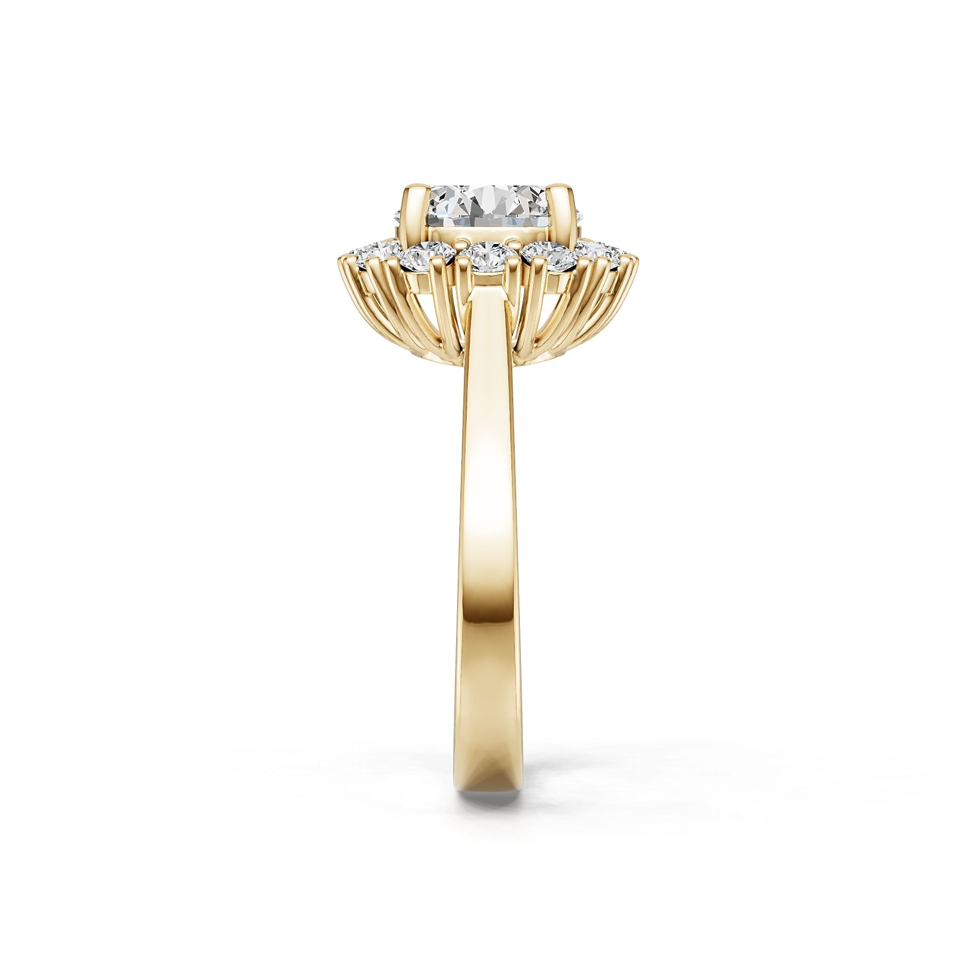 18K Gold Semi Mount Ring Setting Round Ro 6x6mm Diamond Accent Syz Jewelry