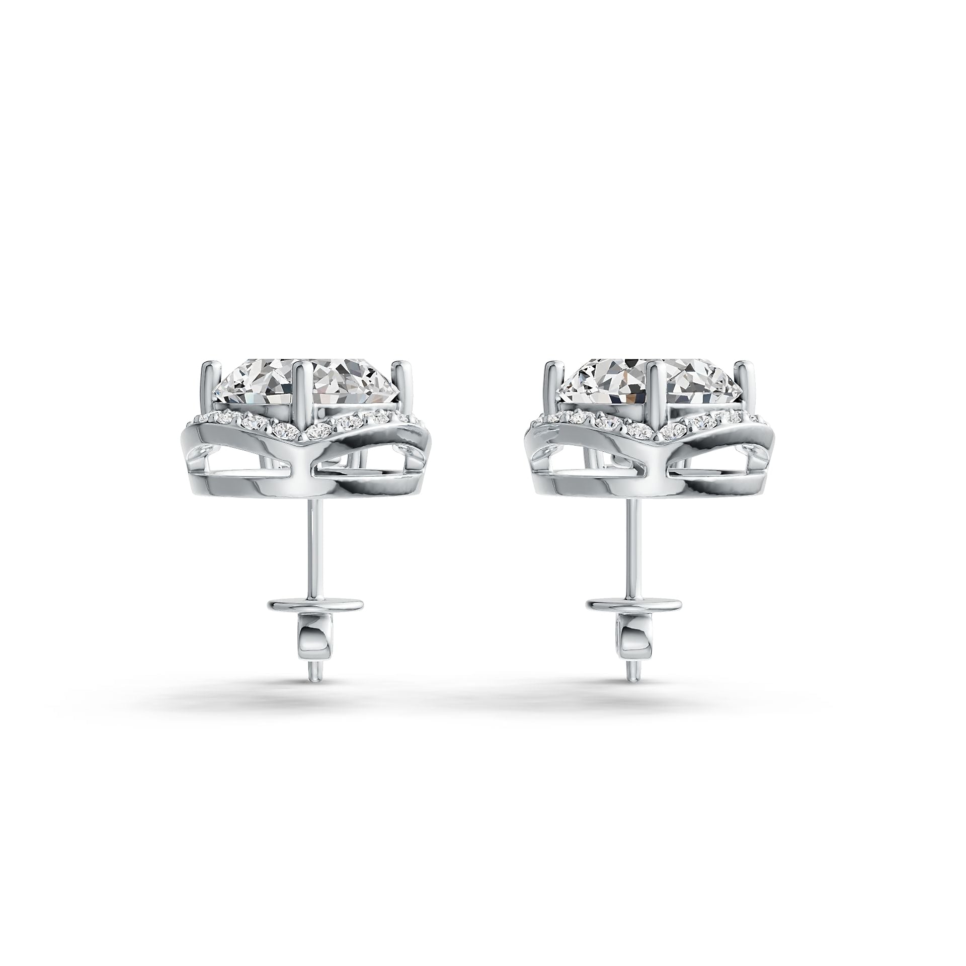 Sterling Silver Semi Mount Earrings Setting Oval OV 10X8mm PE 6X4mm DHJ