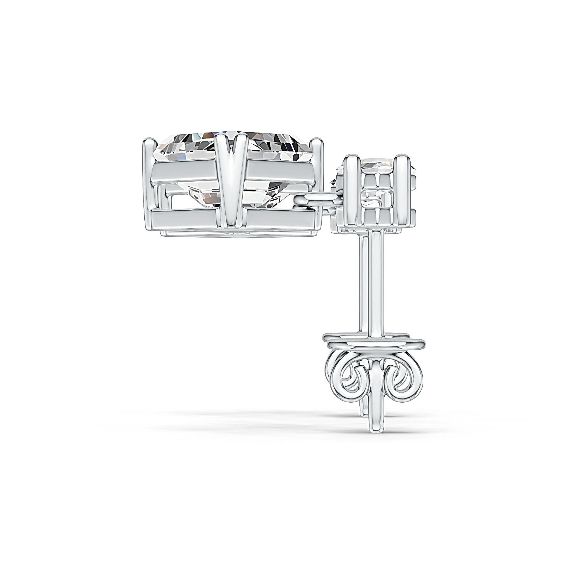 Sterling Silver Semi Mount Earrings Setting Emerald OCT 7X7mm DHJ