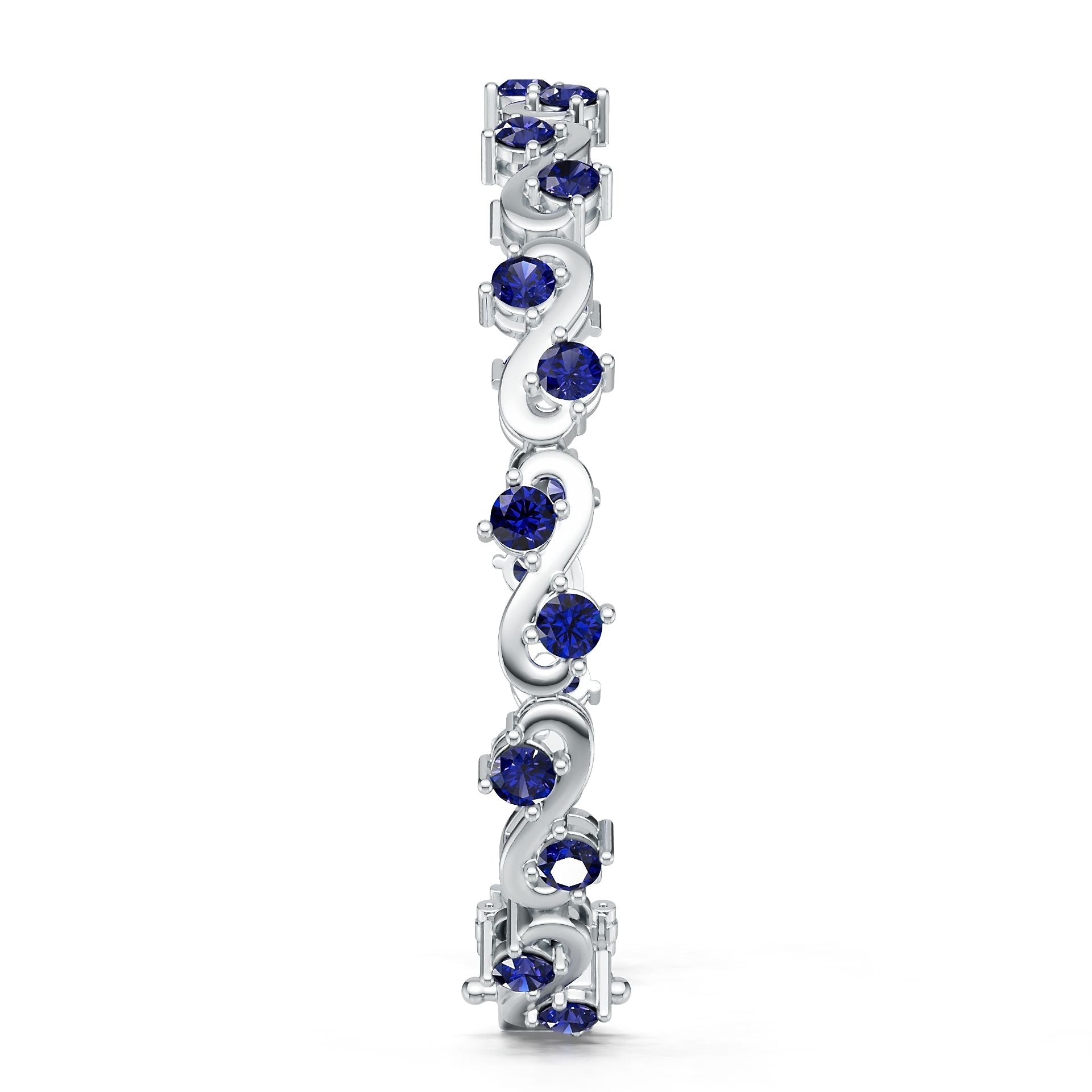 Sterling Silver Semi Mount Bracelet Setting Round RD 4x4mm w/ Accent Syzjewelry