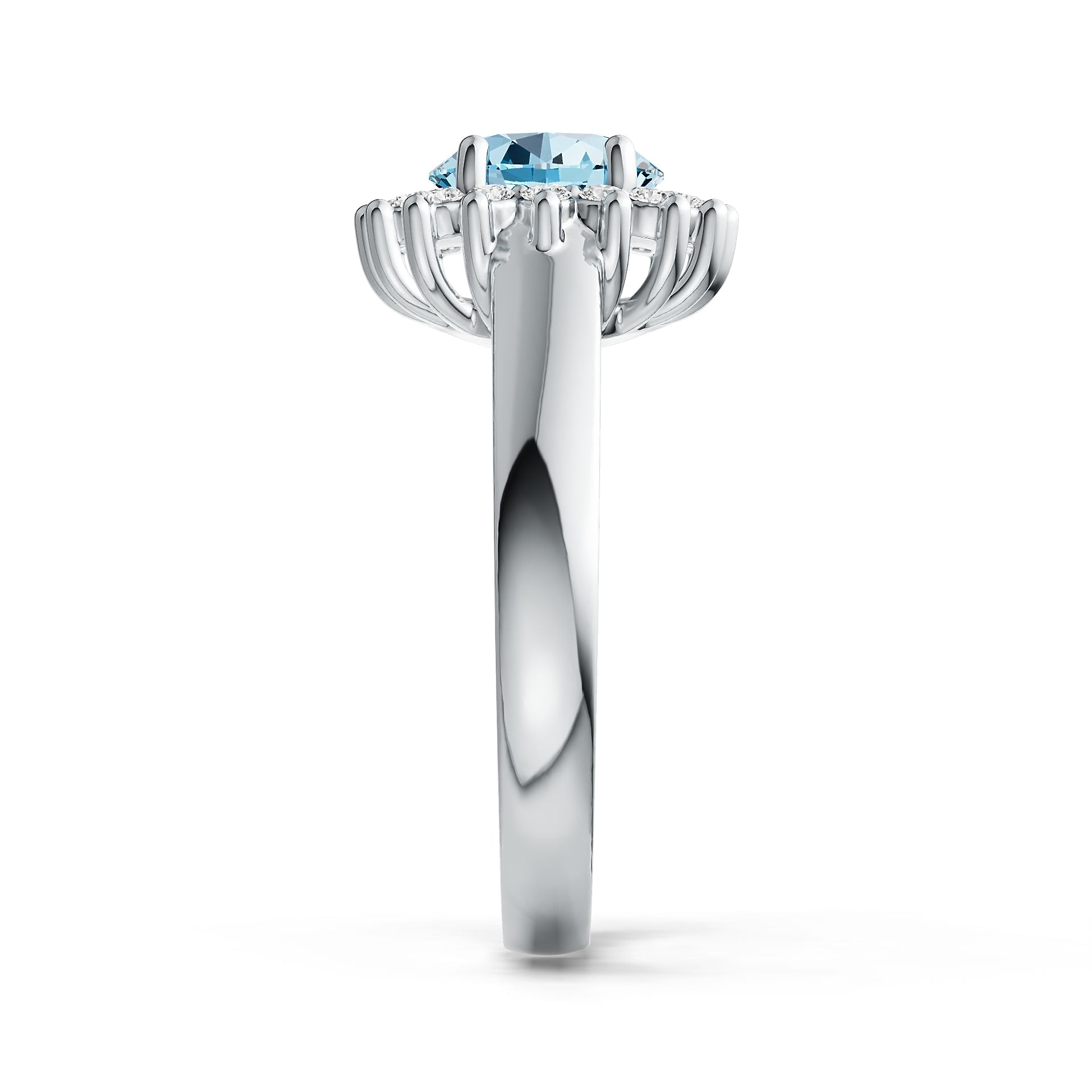 Sterling Silver Semi Mount Ring Setting Round RD 7X7mm Halo Syzjewelry