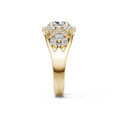 10K Gold Semi Mount Ring Setting Round Ro 5x6mm Moissanite Accent Syz Jewelry