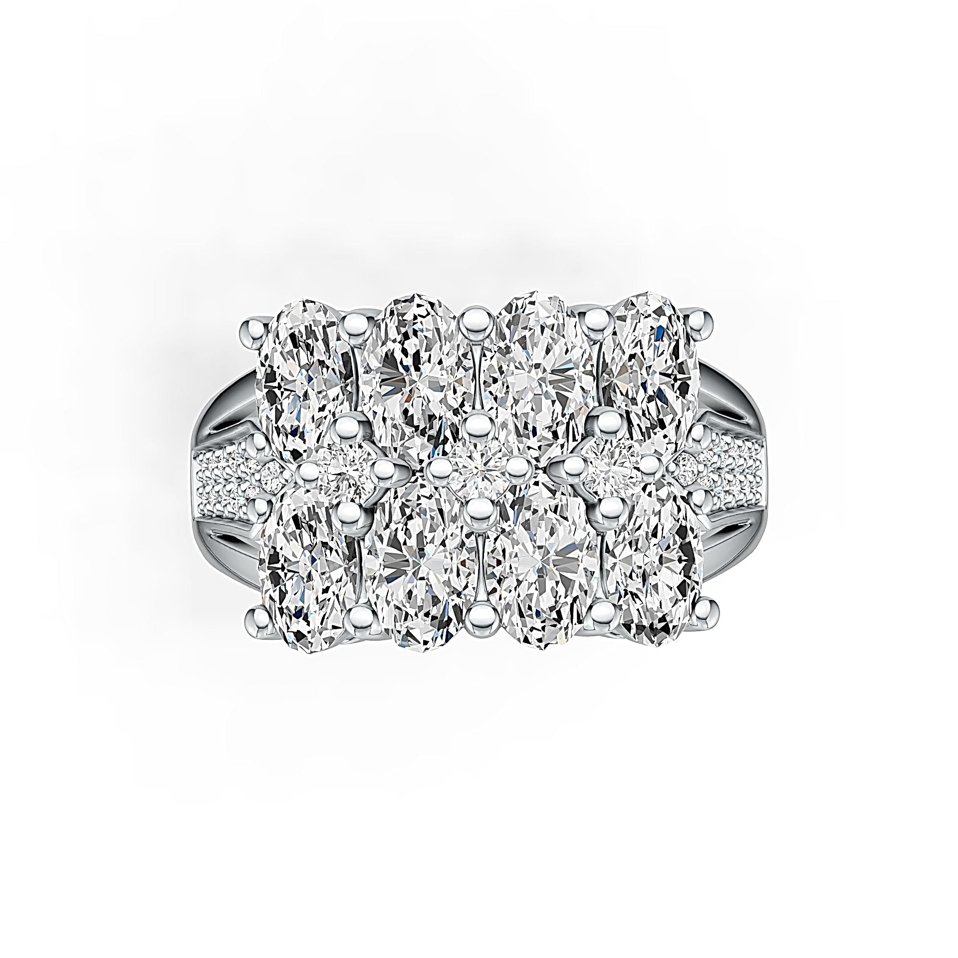 18K Gold Semi Mount Ring Setting Oval OV 6X4mm with White Topaz Diamond Accent DHJ