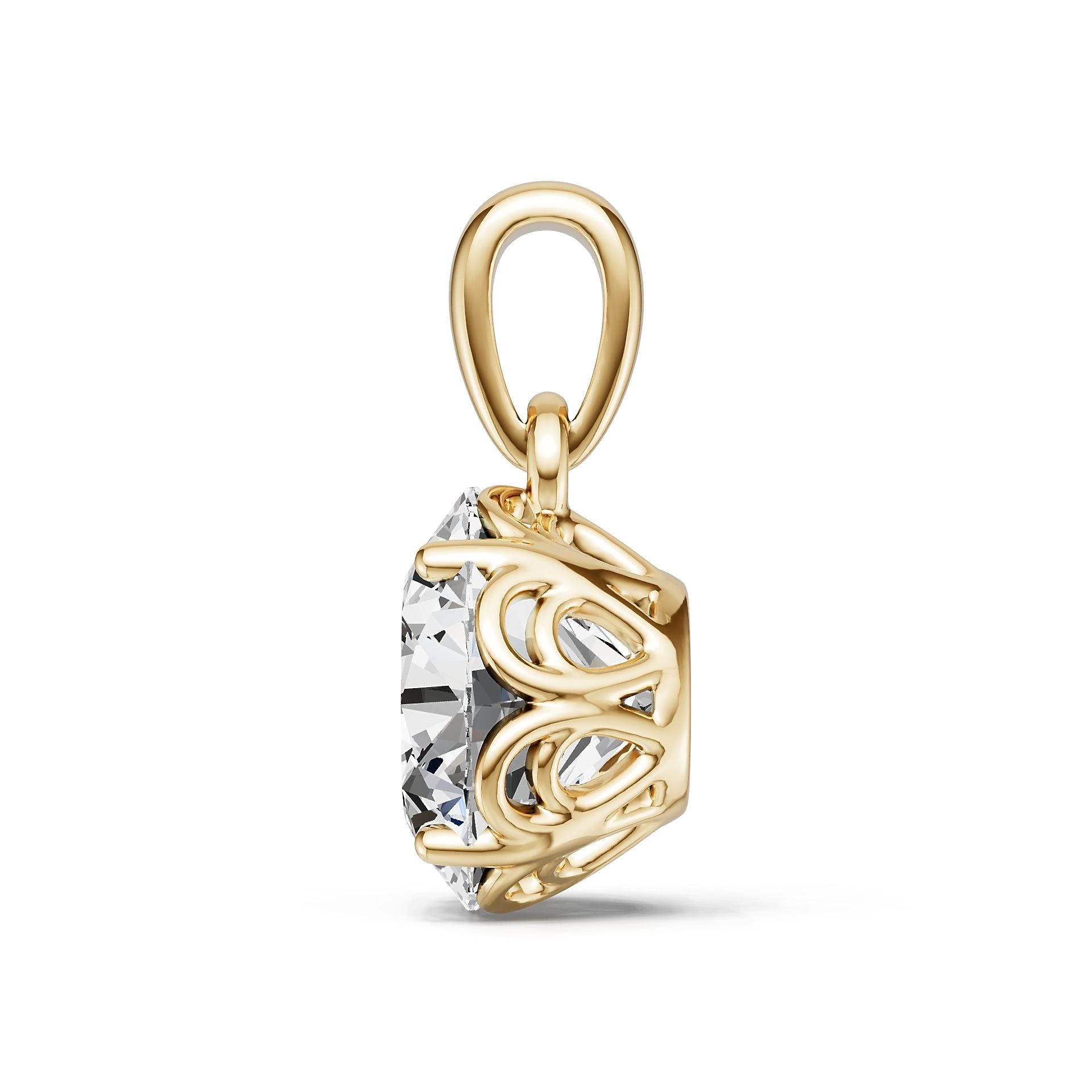 Sterling Silver Semi Mount Pendant Setting Round Ro 6x6mm DHJ