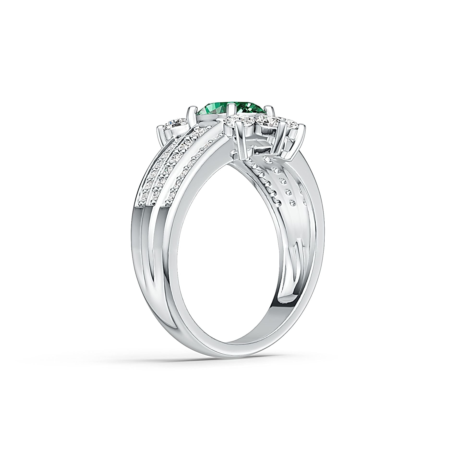 Platinum Semi Mount Ring Setting Oval OV 8X6mm Diamond Accent DHJ