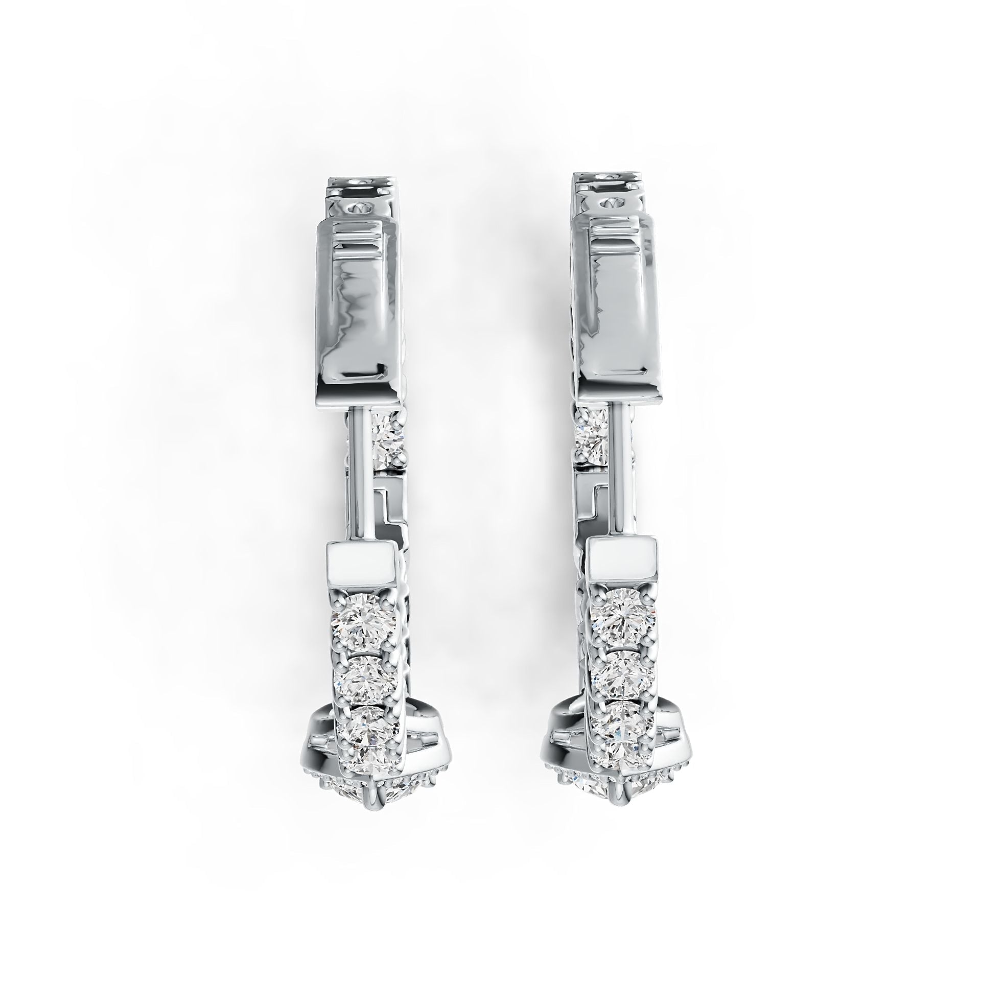 Platinum Semi Mount Earrings Setting Pear PE 7X5mm with Diamond Accent DHJ