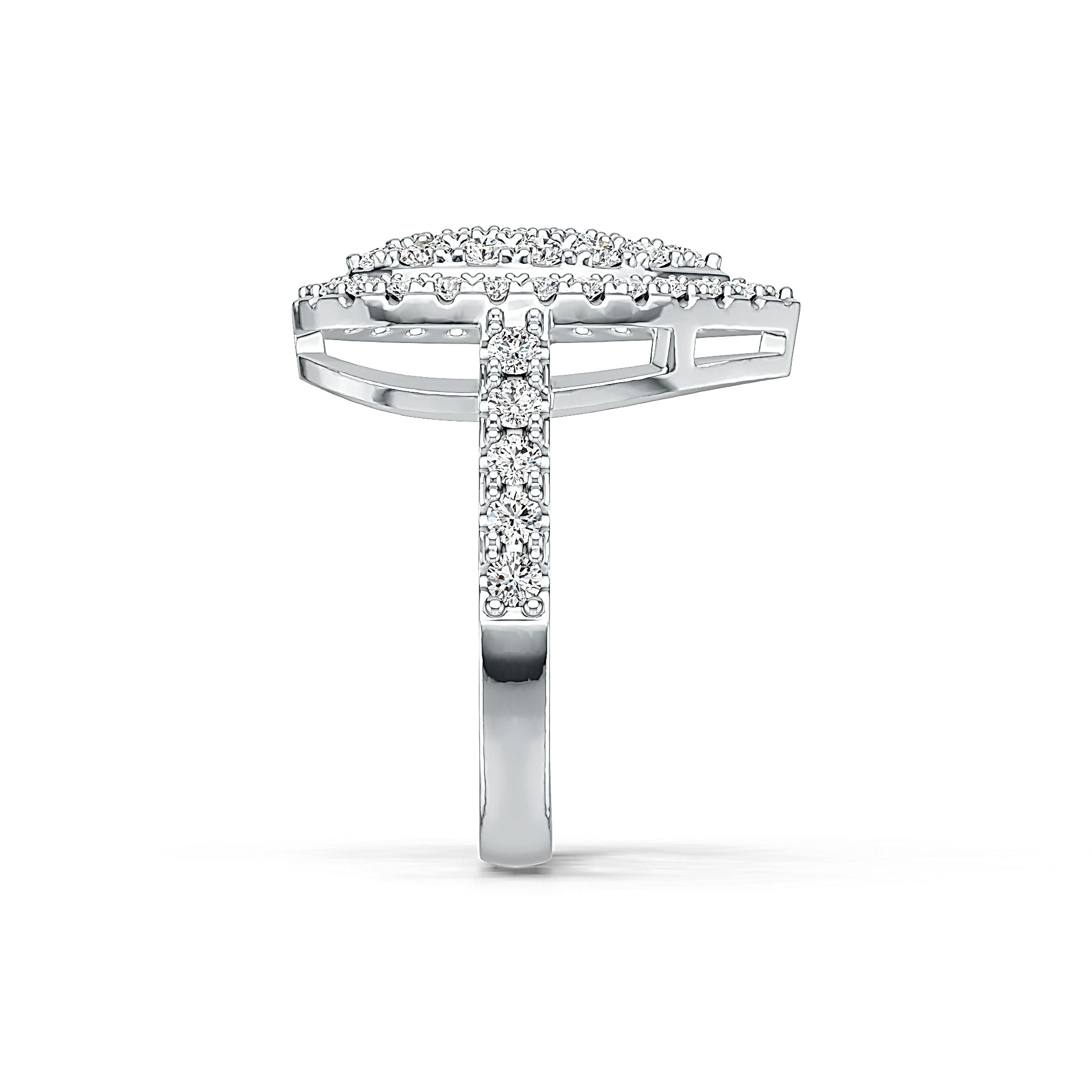 Sterling Silver Pear-Shaped Ring with White Topaz or Moissanite DHJ