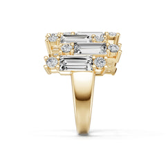 18K Gold Semi Mount Ring Setting Square Sq 7x4mm Diamond Accent Syz Jewelry