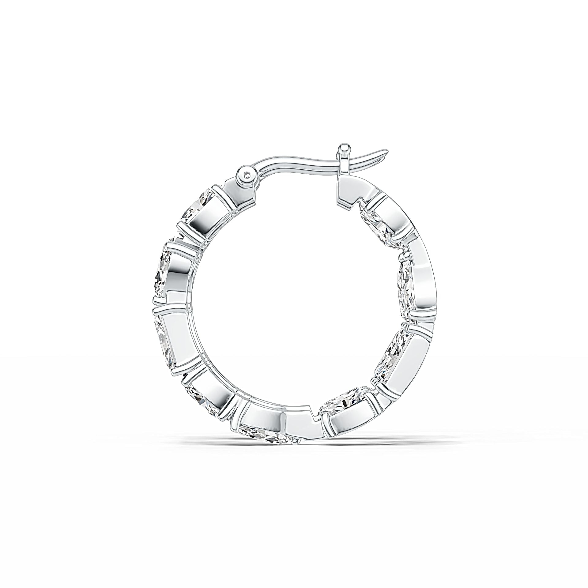 Sterling Silver Semi Mount Earrings Setting Emerald OCT 6X4mm PE 6X4mm OV 6X4mm DHJ