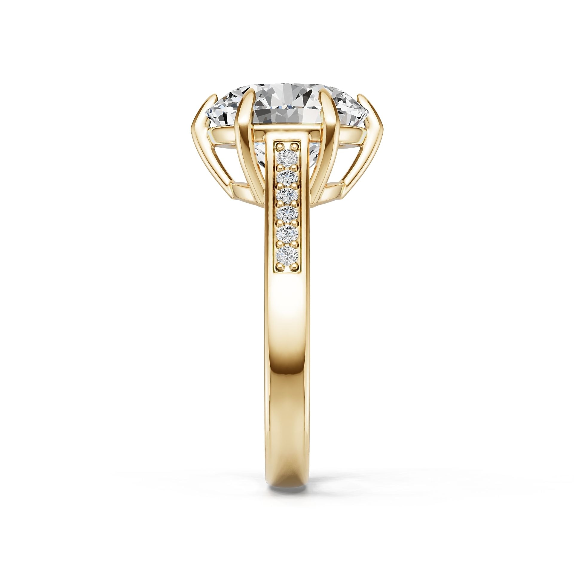 14K Gold Semi Mount Ring Setting Round Ro 11x11mm Diamond Accent Syz Jewelry