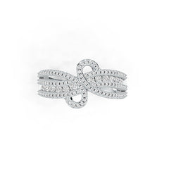 10K Gold Ring Bow Crossover Theme with or Moissanite Moissanite Accent DHJ