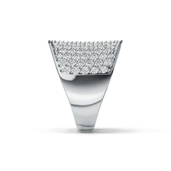 Sterling Silver Pave Cluster Ring Saddle with White Topaz or Moissanite