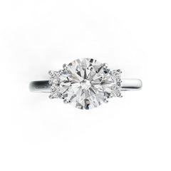 18K Gold Semi Mount Ring Setting Round RD 10x10mm Diamond Accent DHJ
