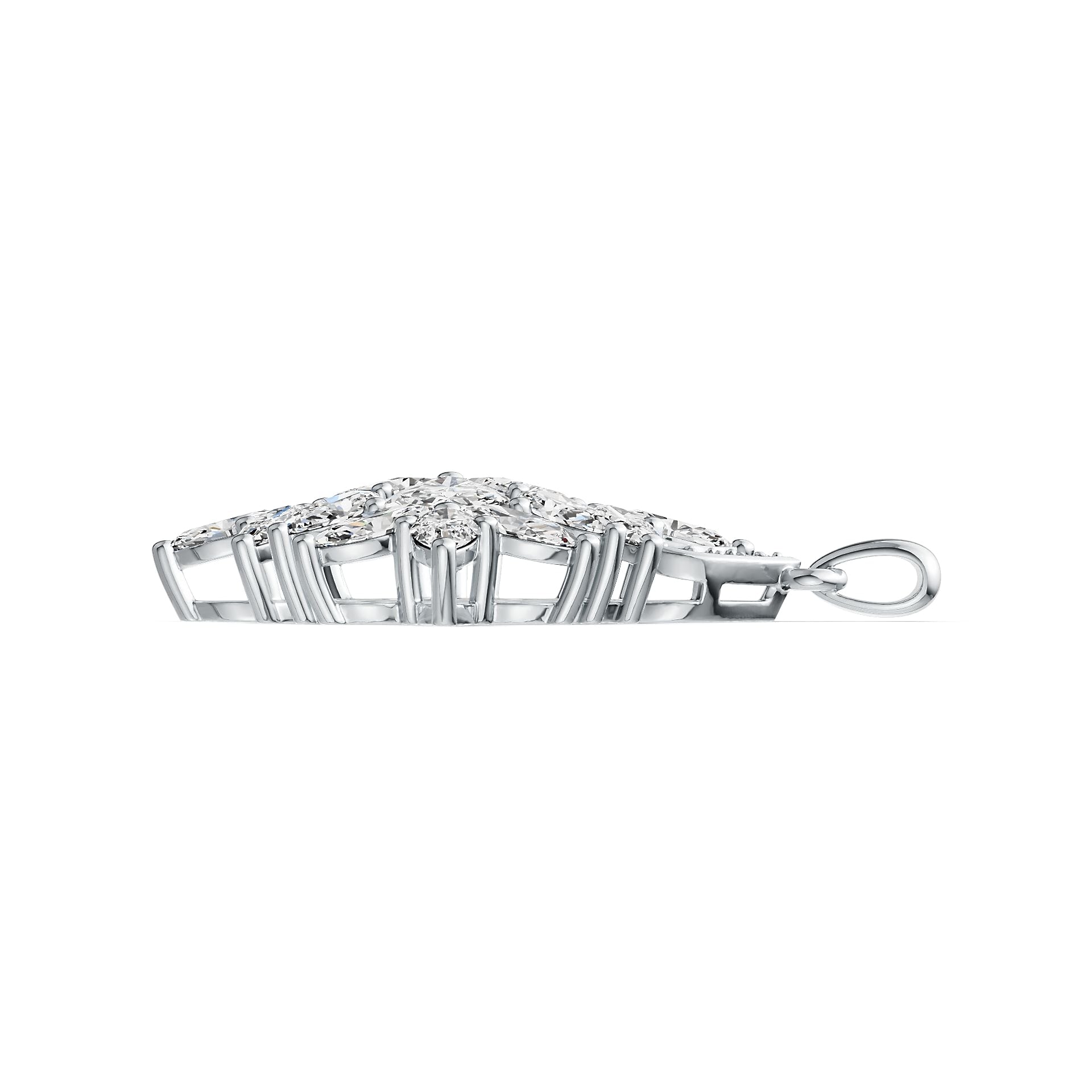 Sterling Silver Semi Mount Pendant Setting Trillion TR 6X6mm MQ 6X3mm DHJ