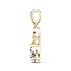 18K Gold Semi Mount Pendant Setting Oval Ov 8x6mm Diamond Accent Syz Jewelry