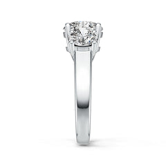 Sterling Silver Semi Mount Ring Setting RD 8.4mm RD 5.9mm 3 Stone Ring Syzjewelry