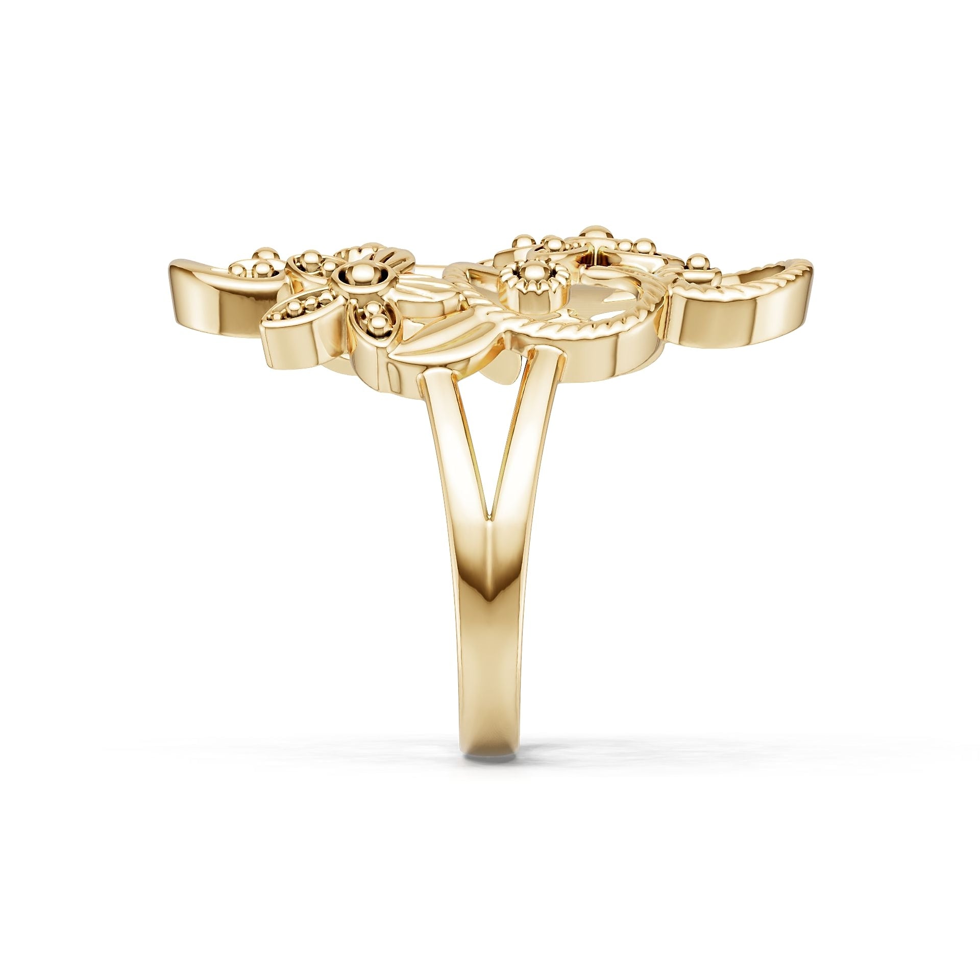 18K Gold Semi Mount Ring Setting Round Ro 6x6mm Syz Jewelry