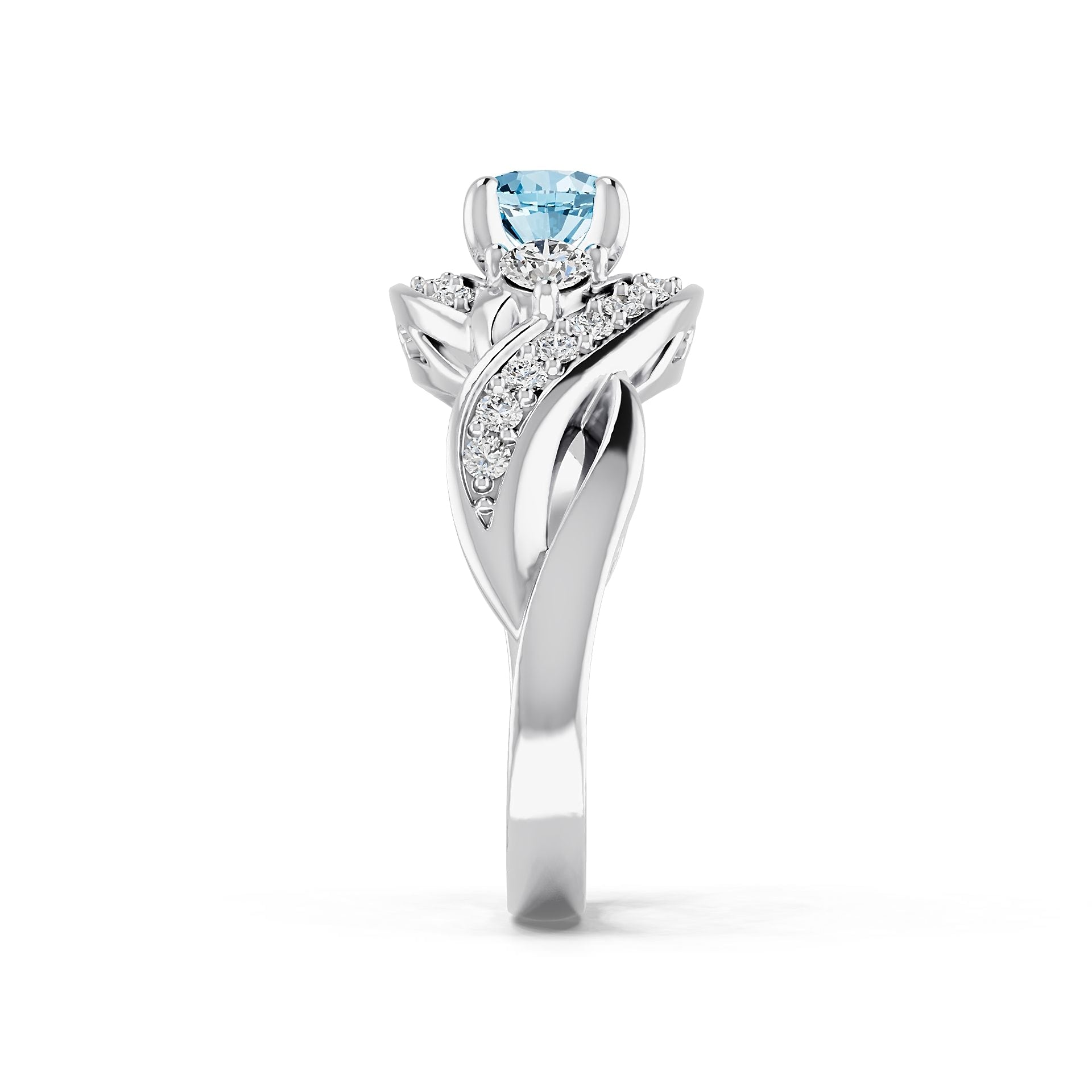 18K Gold Semi Mount Ring Setting Round Ro 5x5mm Diamond Accent Syz Jewelry