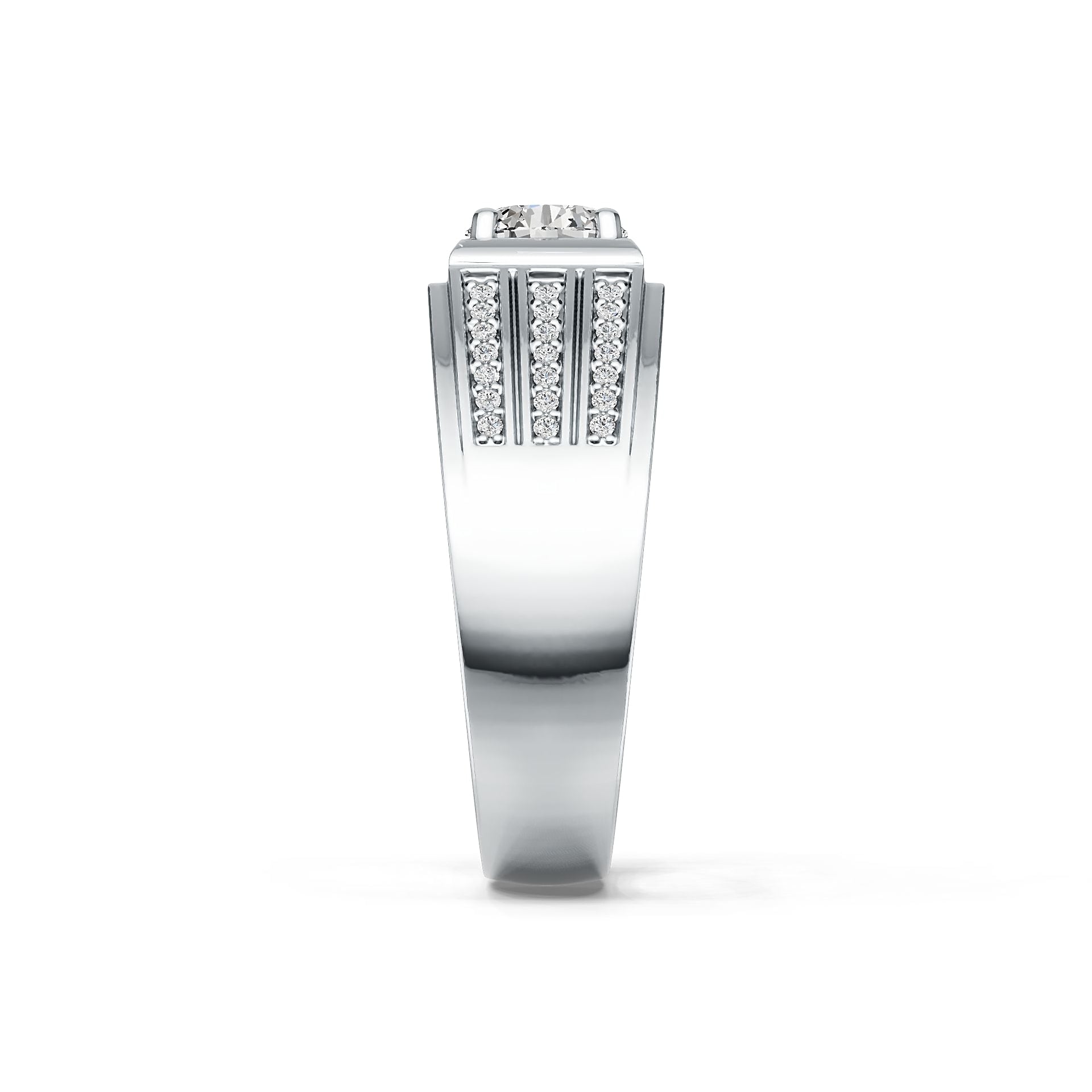 Men's Sterling Silver Semi Mount Ring Setting Round RD 6.5x6.5mm DHJ