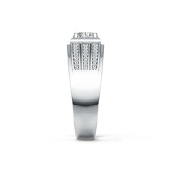 Men's Sterling Silver Semi Mount Ring Setting Round RD 6.5x6.5mm DHJ