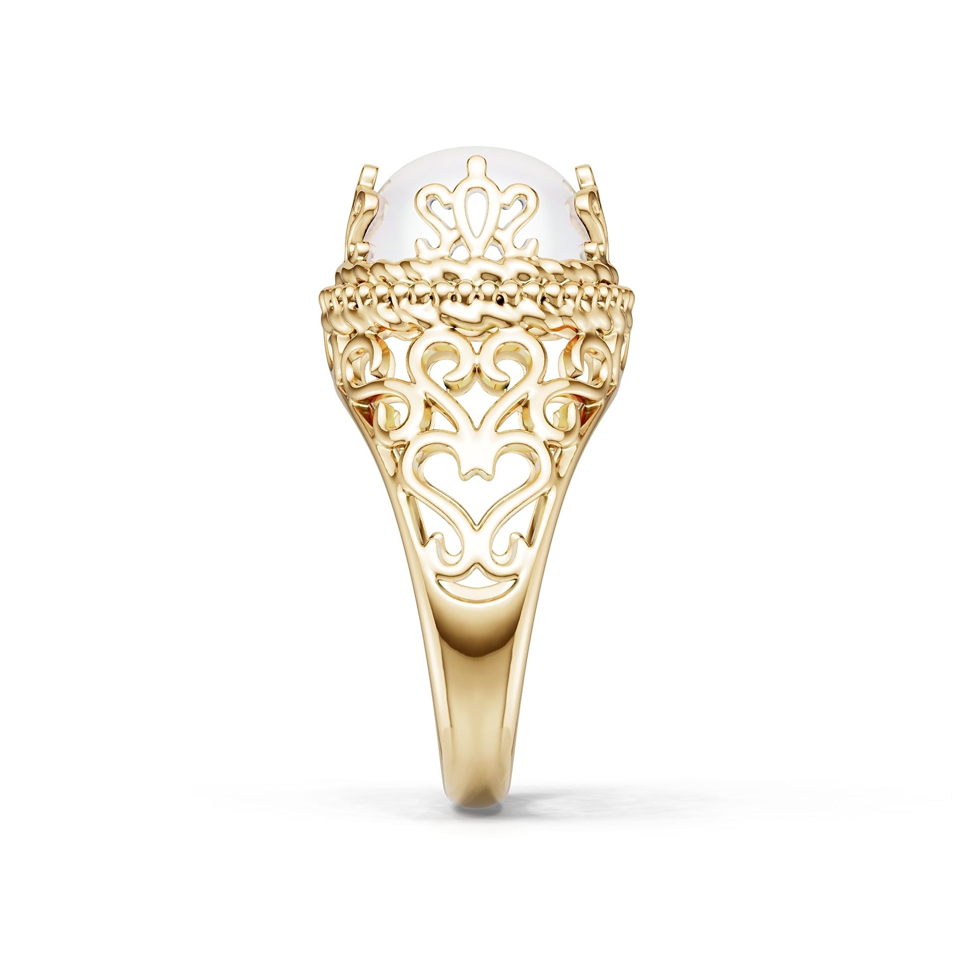 10K Gold Semi Mount Ring Setting Round Ro 11x11mm Syz Jewelry