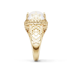 10K Gold Semi Mount Ring Setting Round Ro 11x11mm Syz Jewelry