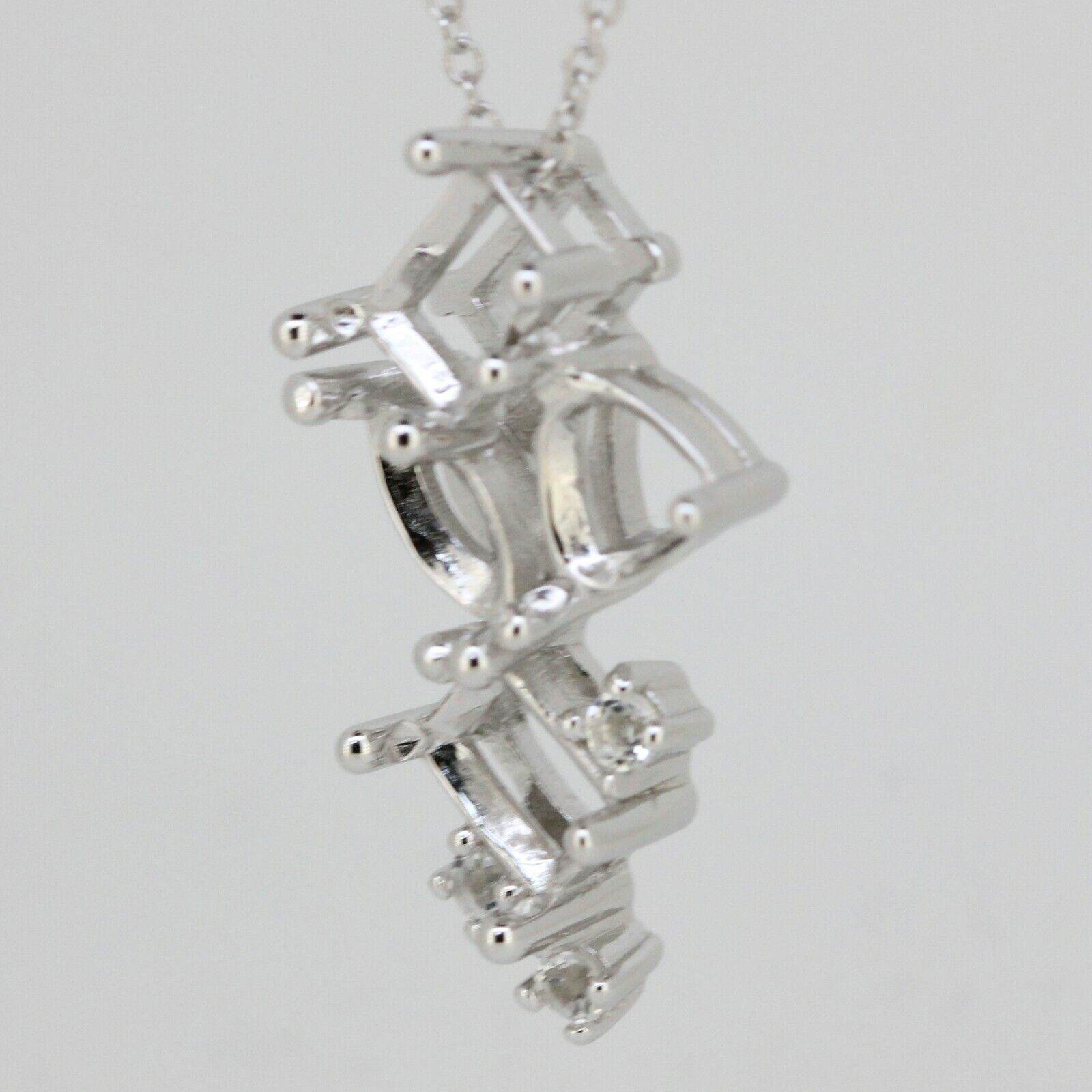 14K Gold Semi Mount Pendant Setting Oct 7x5 HT 7x7 & MQ8x4 Multi Stone Diamond Accent Syzjewelry