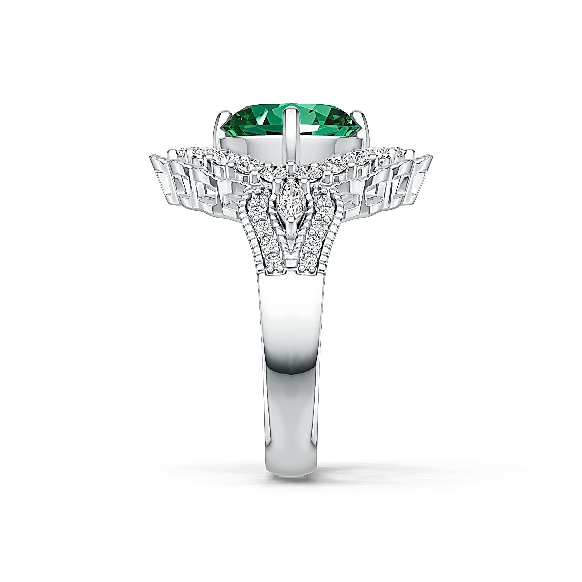 Sterling Silver Semi Mount Ring Setting Oval OV 10X8mm Halo DHJ