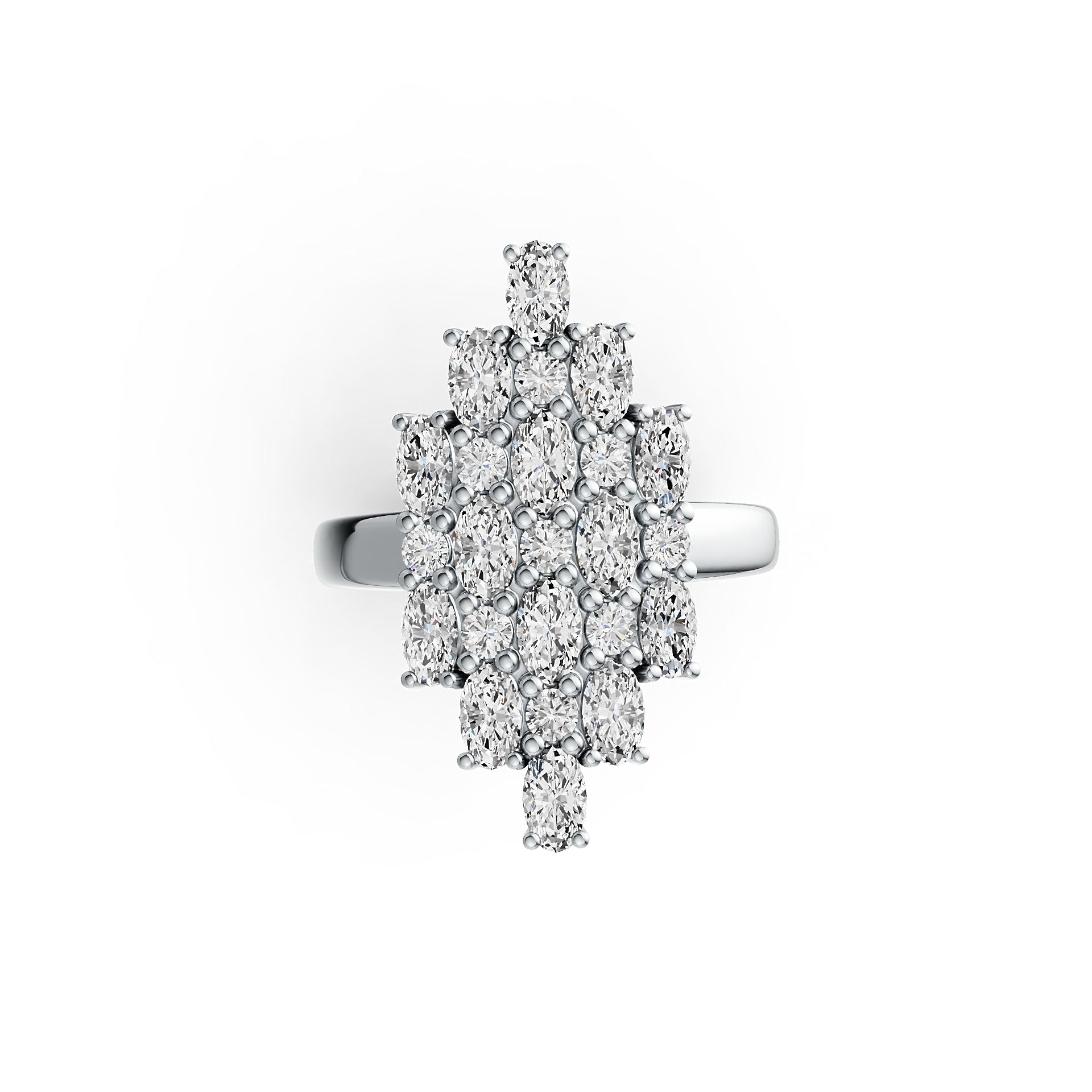 18K Gold Semi Mount Ring Setting Oval OV 5x3mm Diamond Accent DHJ