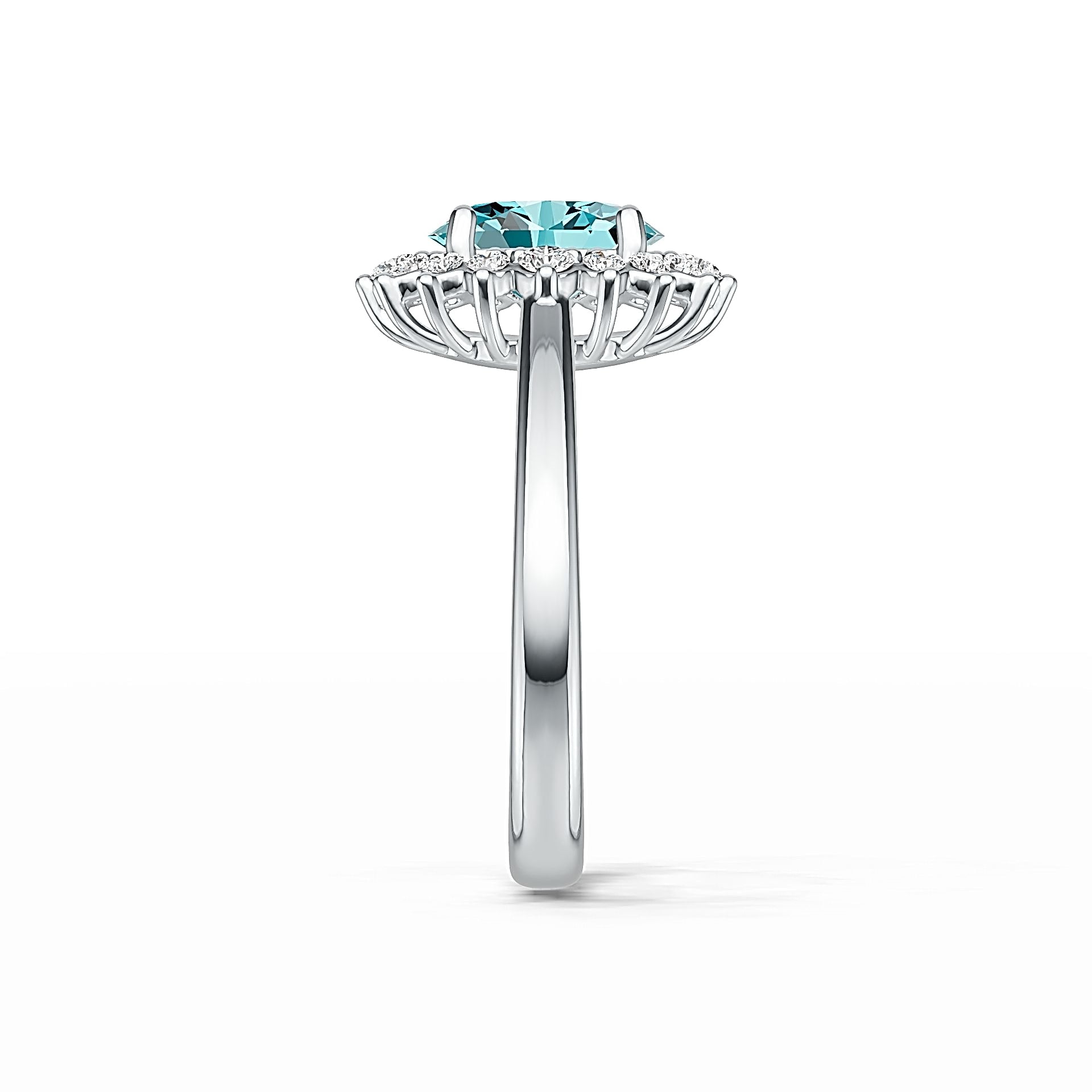 Sterling Silver Semi Mount Ring Setting Oval OV 8X6mm with White Topaz Syzjewelry