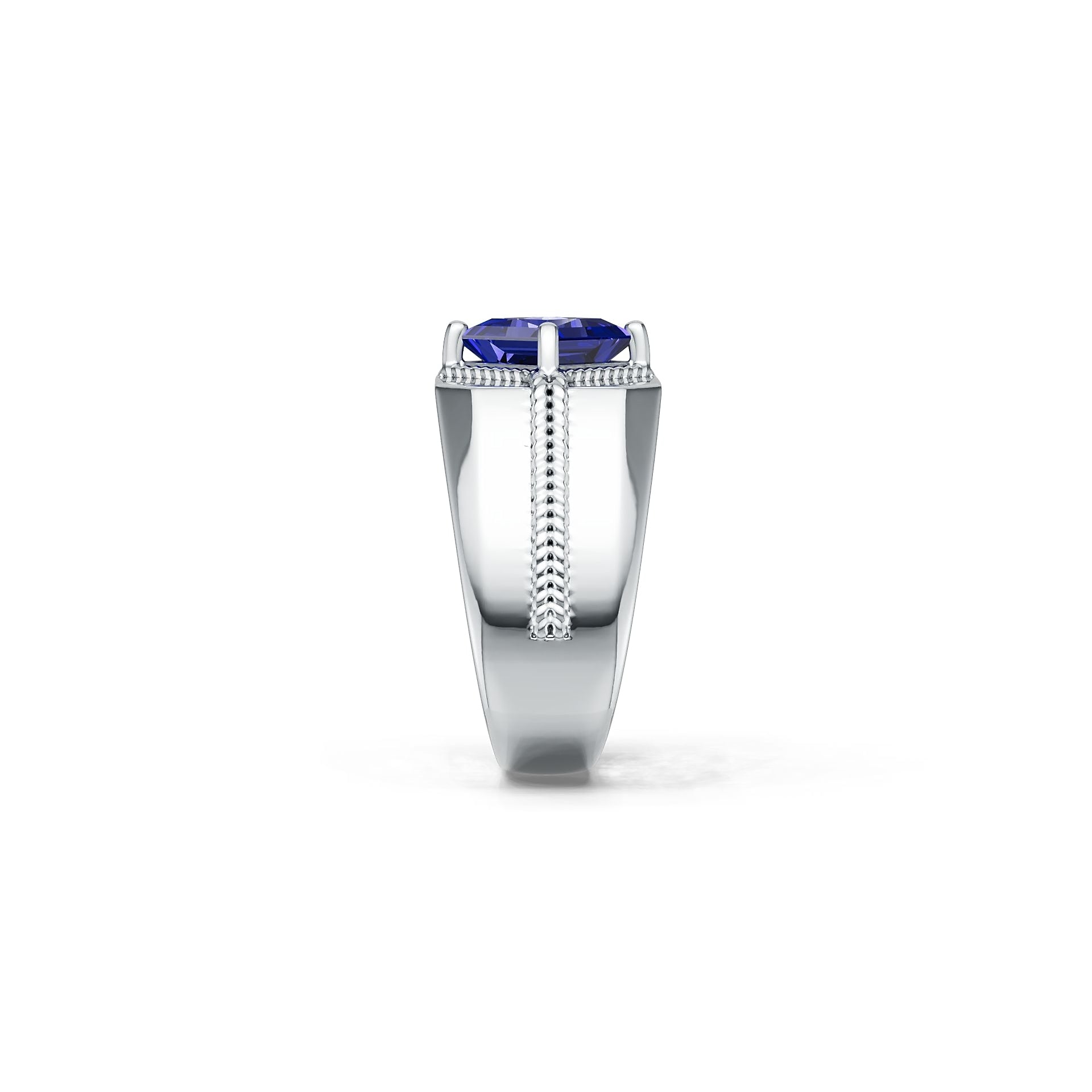 Men's Sterling Silver Semi Mount Ring Setting Princess SQ 7X7mm Braided Rope Syzjewelry