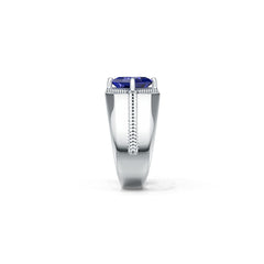 Men's Sterling Silver Semi Mount Ring Setting Princess SQ 7X7mm Braided Rope Syzjewelry