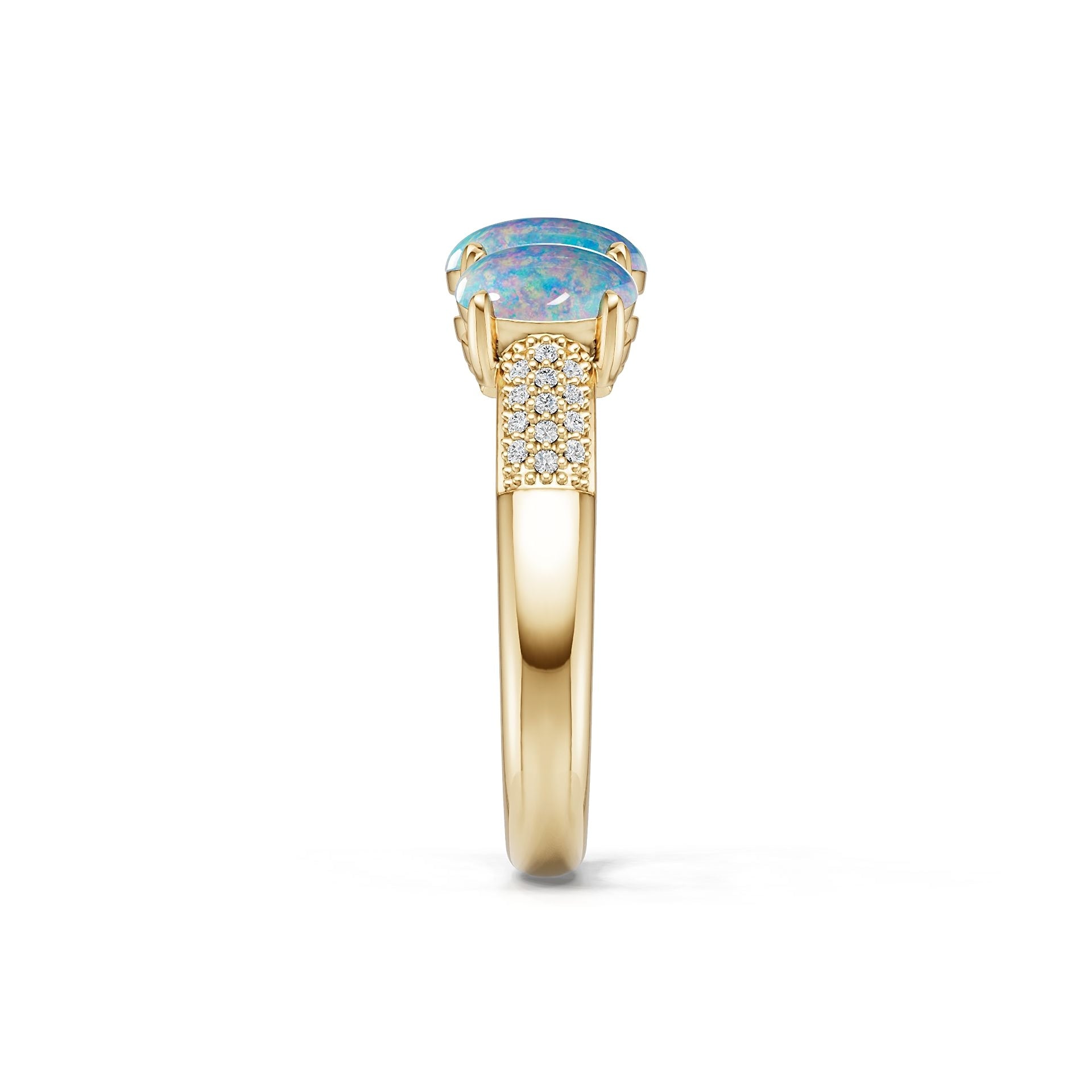 18K Gold Semi Mount Ring Setting Round Ro 5x6mm Syz Jewelry