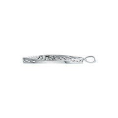 Sterling Silver Pendant with White Topaz or Moissanite Oval-Shaped DHJ
