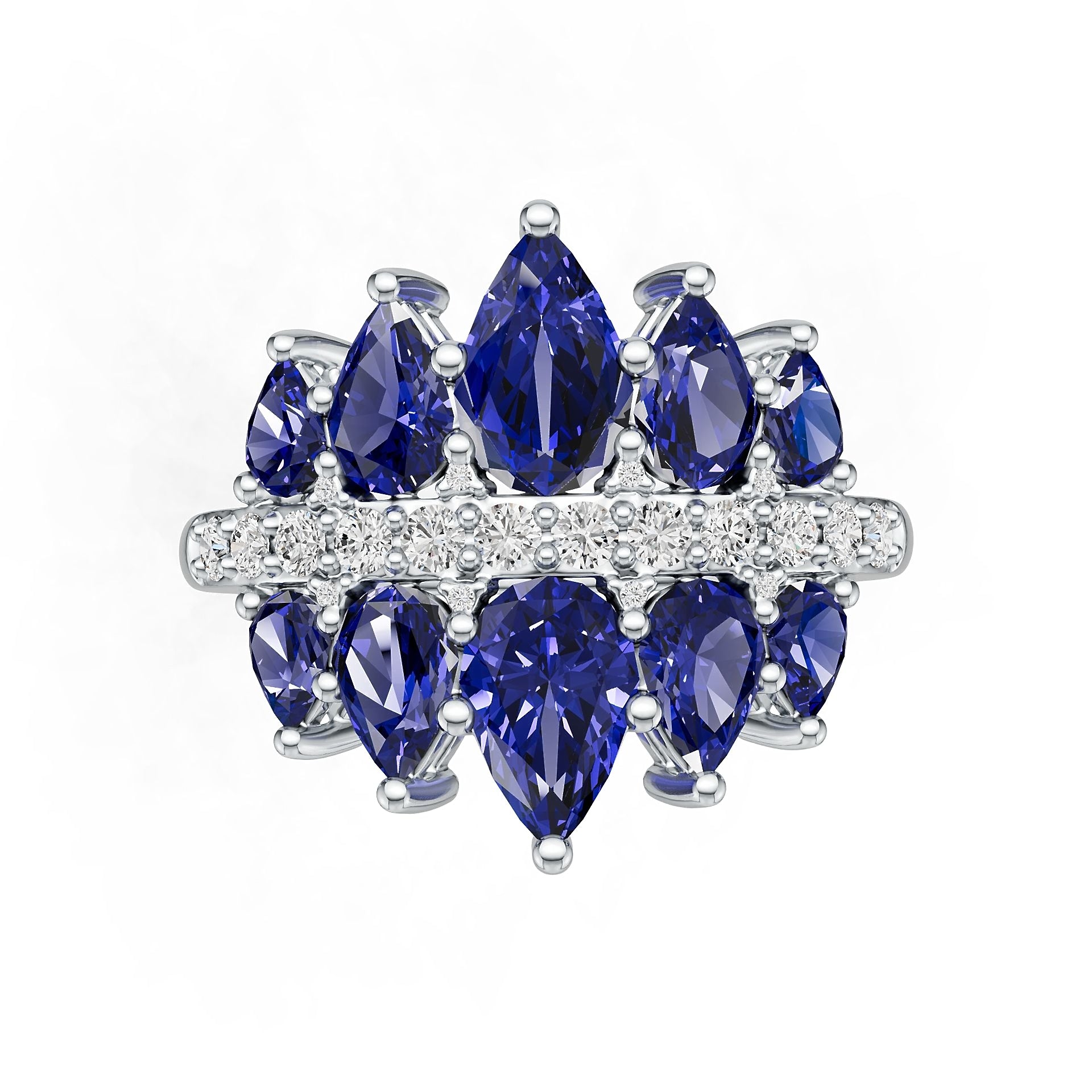 Sterling Silver Semi Mount Ring Setting Pear Pe DHJ