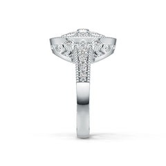 Sterling Silver Cluster Cocktail Ring with White Topaz or Moissanite DHJ