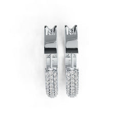 10K Gold Hoop Earrings with or Moissanite Moissanite Accent DHJ