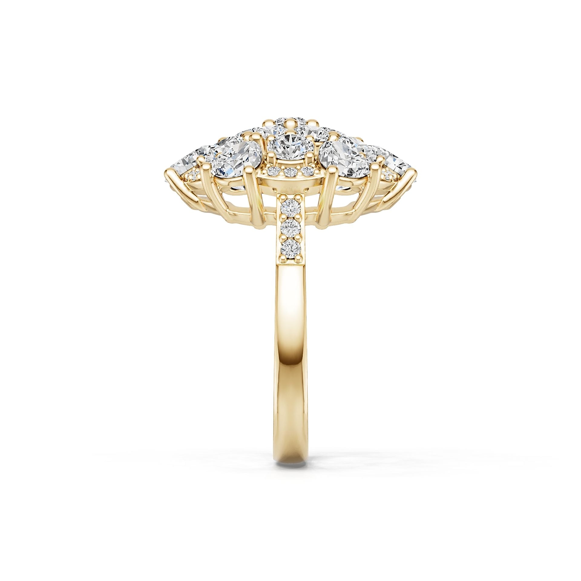10K Gold Semi Mount Ring Setting Pear Pe 5x4mm Moissanite Accent Syz Jewelry