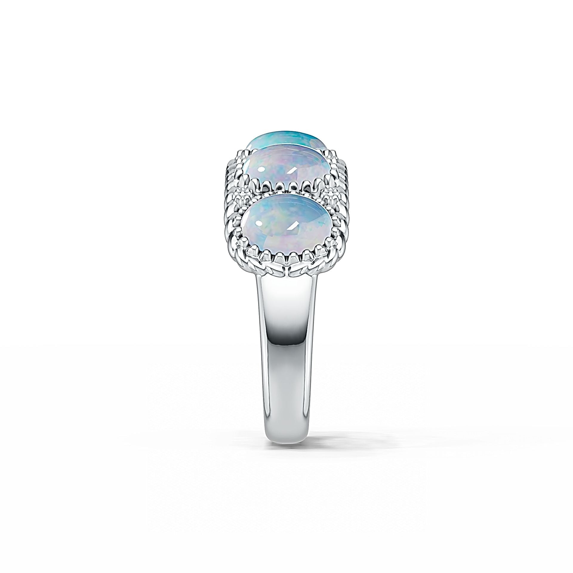 Sterling Silver Semi Mount Ring Setting Oval OV 7X5mm Cabochon DHJ