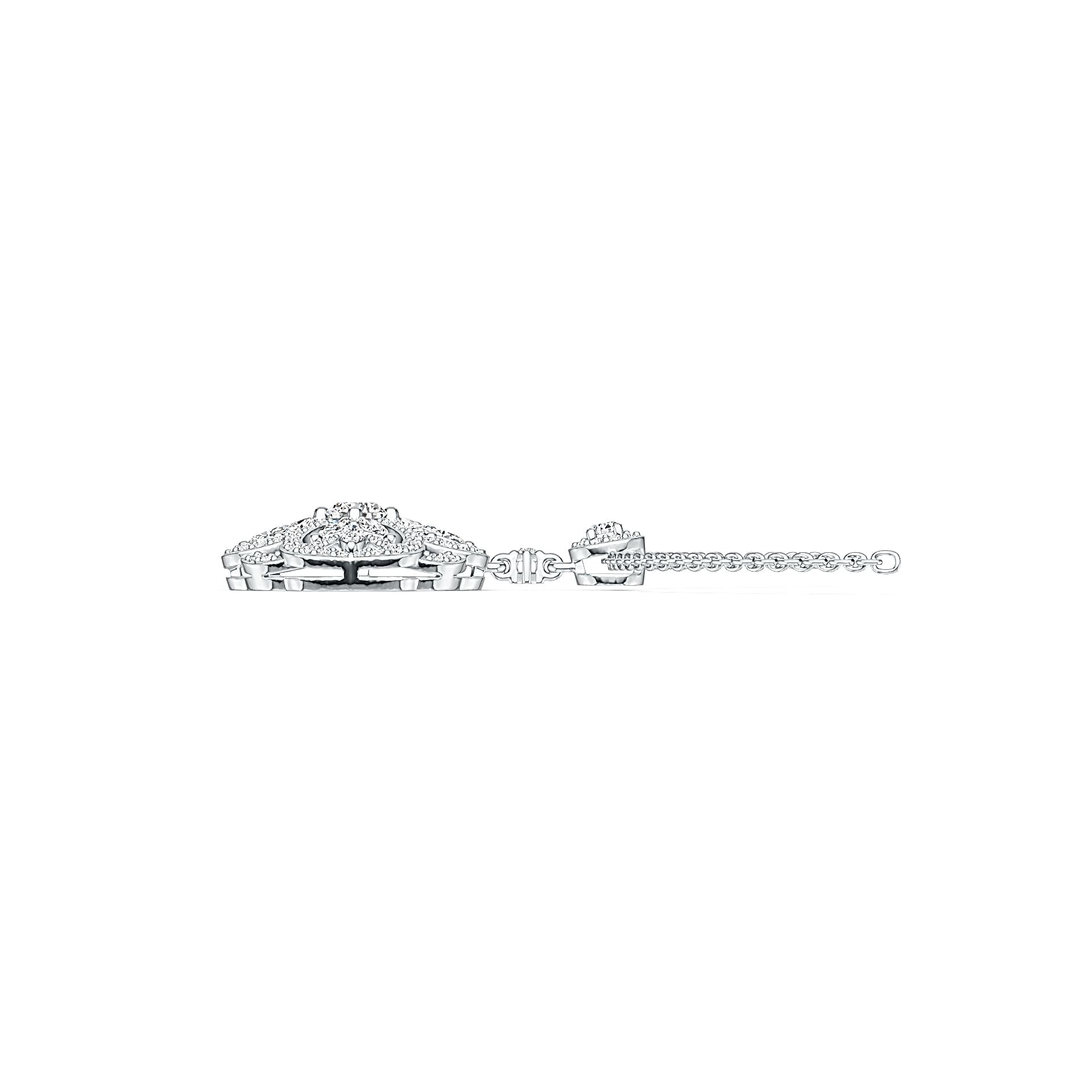 10K Gold Semi Mount Pendant Setting Round RD 5x5mm with White Topaz Moissanite Accent DHJ