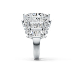 Sterling Silver Semi Mount Ring Setting Marquise MQ 14X7mm with White Topaz DHJ