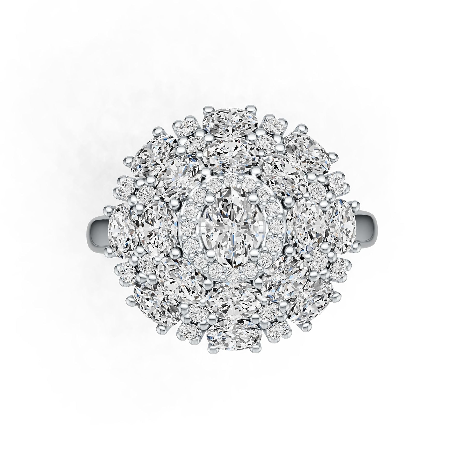 Platinum Semi Mount Ring Setting Oval OV 6X4mm Diamond Accent DHJ
