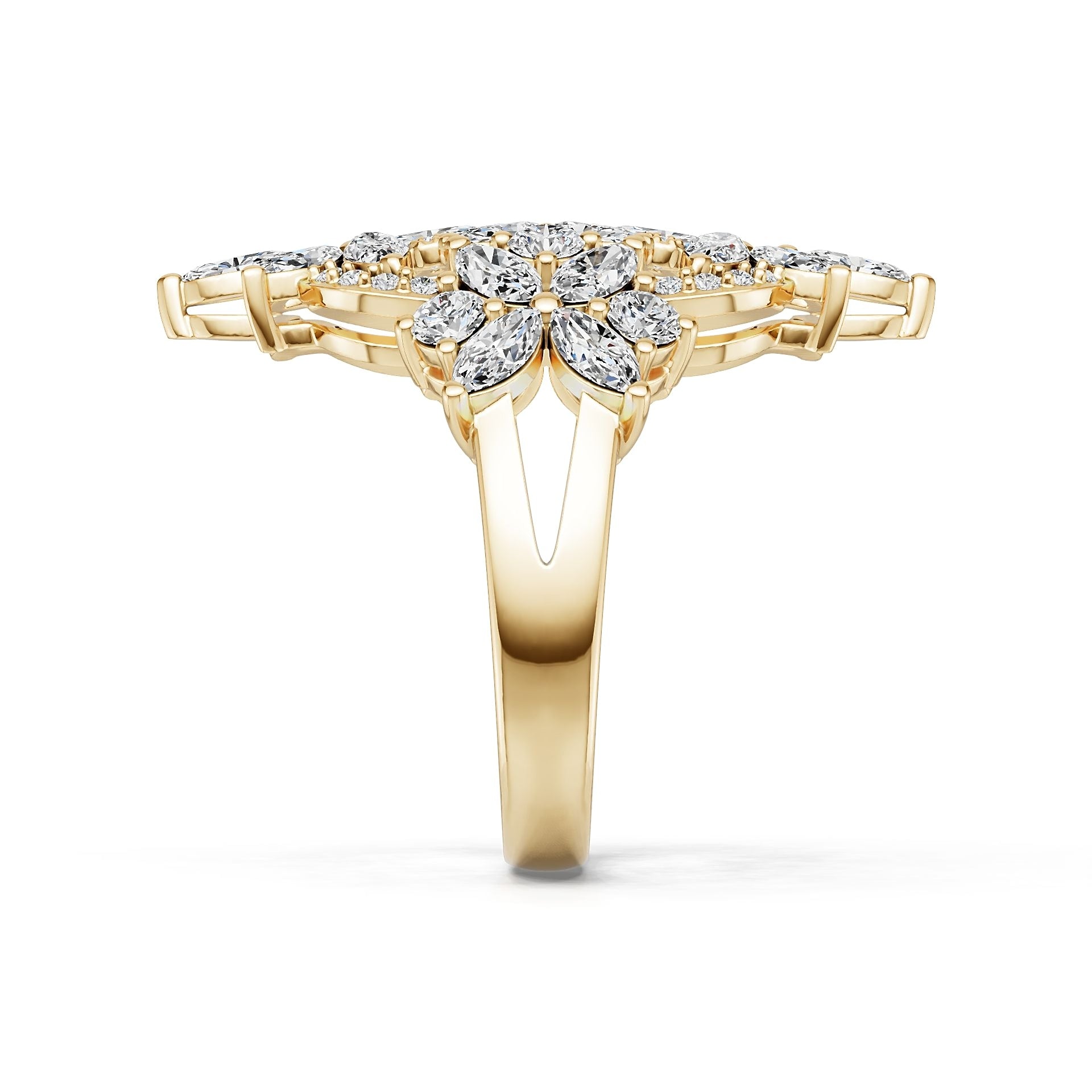 14K Gold Semi Mount Ring Setting Round Ro 6x6mm Diamond Accent Syz Jewelry