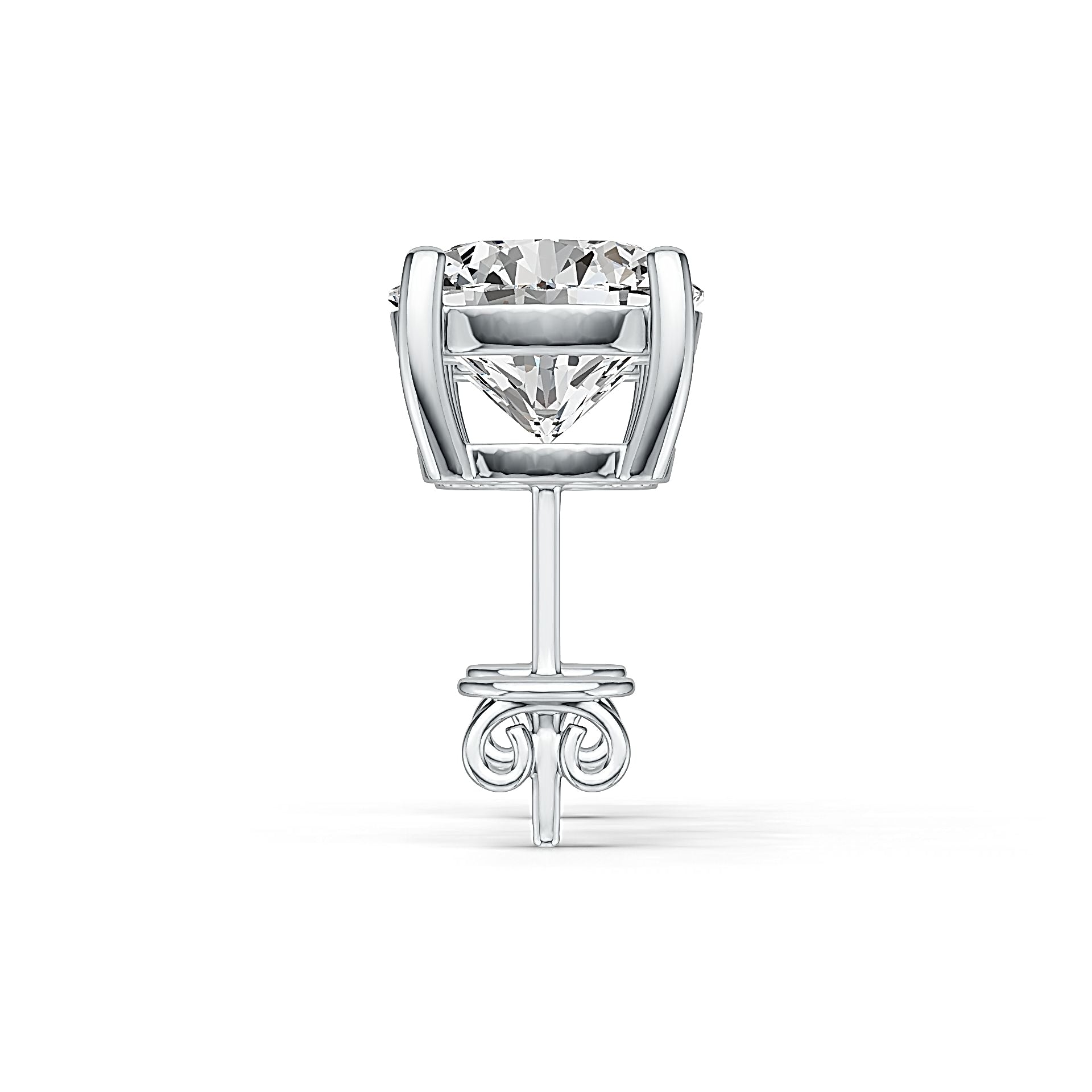 Sterling Silver Semi Mount Earrings Setting Round RD 8x8mm Simple Stud DHJ