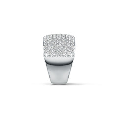 Sterling Silver Pave Ring Multi-Row with White Topaz or Moissanite - Syzjewelry