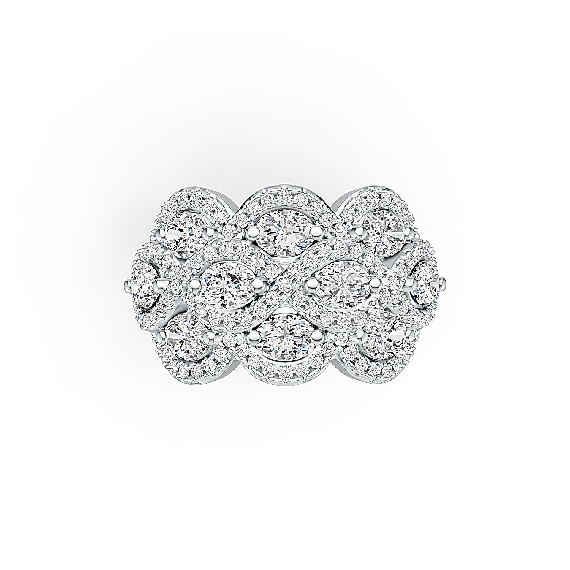 14K Gold Semi Mount Ring Setting Oval OV 4X3mm with White Topaz Twist Ring Diamond Accent DHJ
