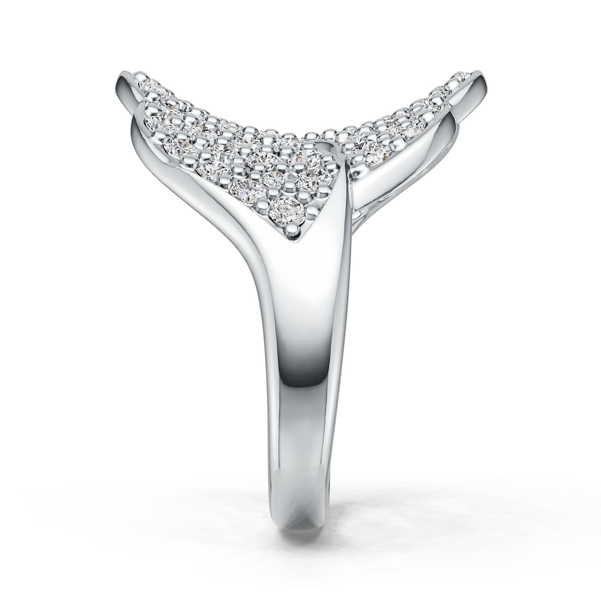 Sterling Silver Ring Leaf Theme with White Topaz or Moissanite DHJ