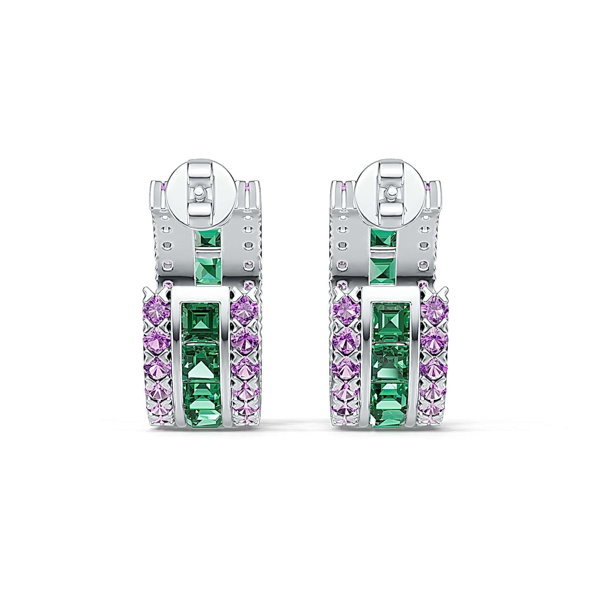 Sterling Silver Semi Mount Earrings Setting Princess SQ 3X3mm DHJ