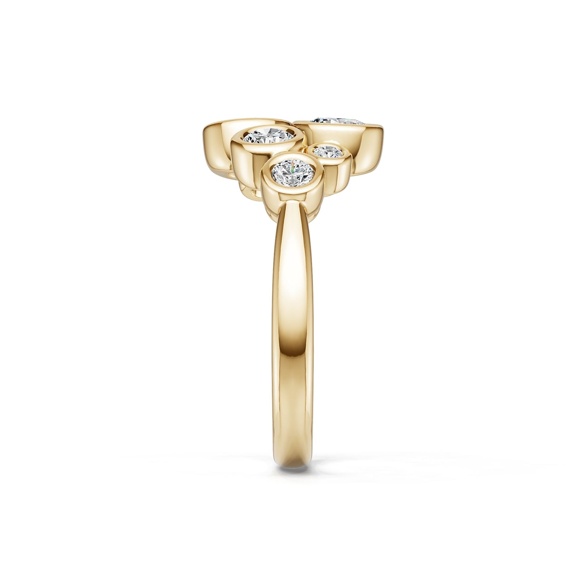 18K Gold Semi Mount Ring Setting Round Ro 4x4mm Diamond Accent Syz Jewelry