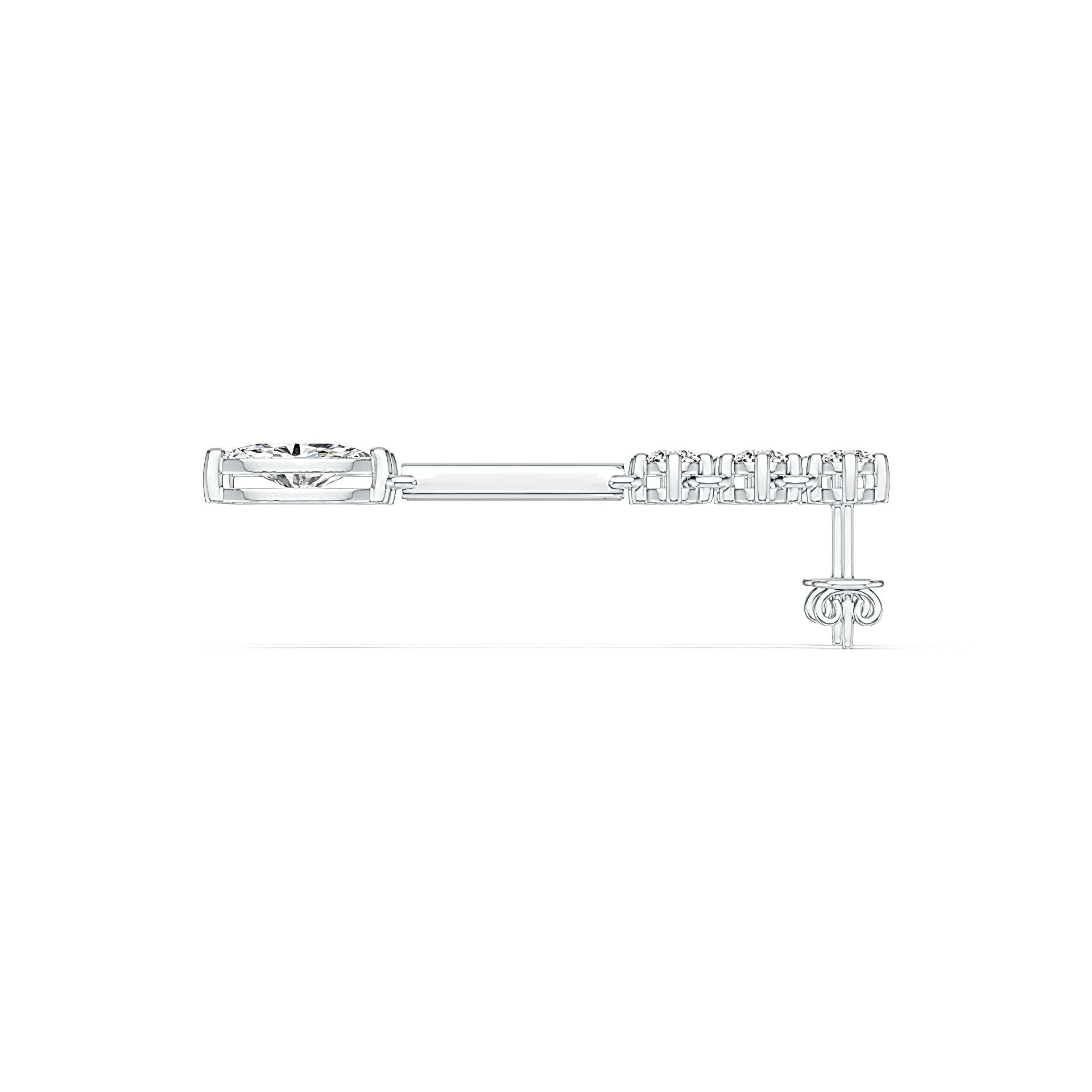 Platinum Semi Mount Earrings Setting Marquise MQ 10X5mm DHJ